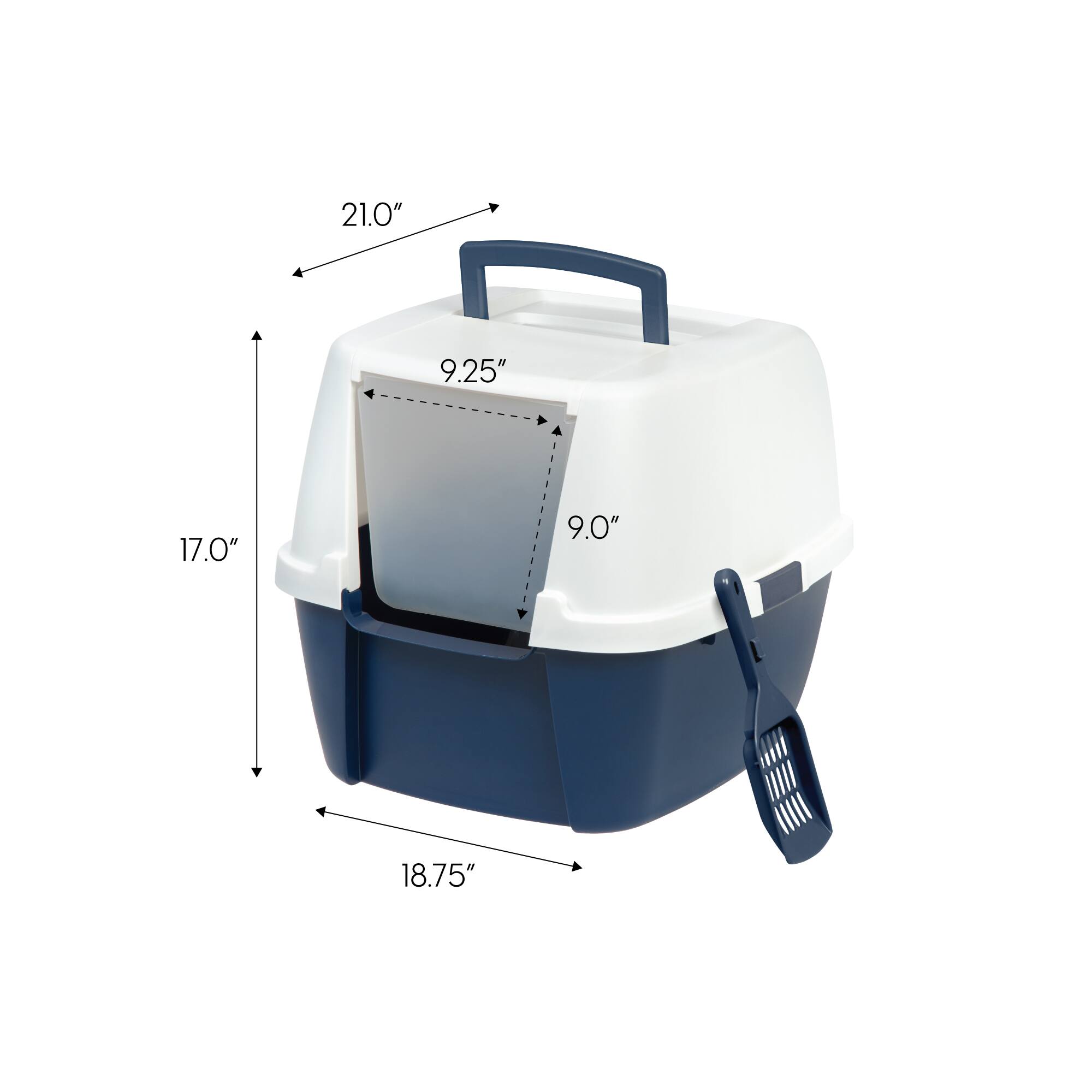 IRIS® 31qt. Blue Cat Litter Box with Hooded Lid
